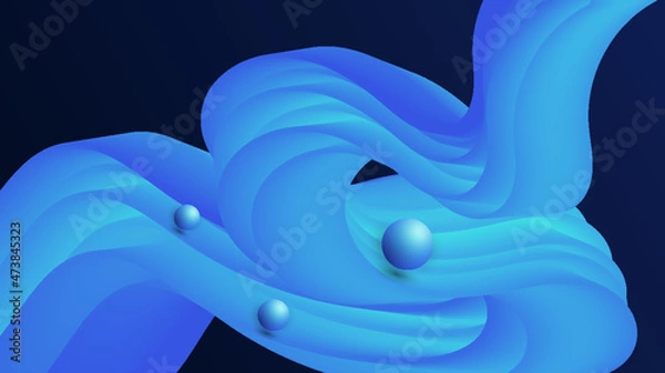 Fototapeta 3D Fluid abstract vector trendy modern background illustration design.