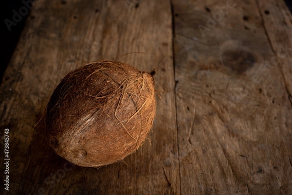 Obraz Coconut on old wood