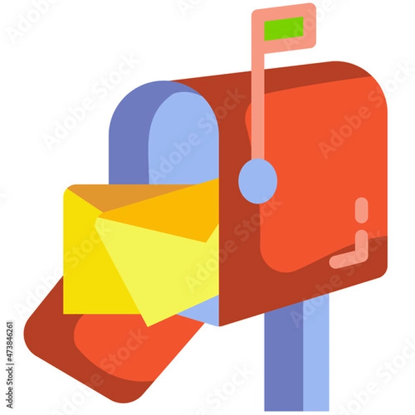 Fototapeta mailbox flat icon