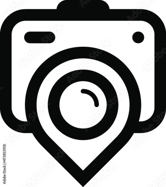 Obraz camera and pin logo