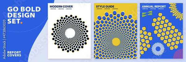 Fototapeta Modern, bold and colorful, abstract vector background patterns for business reports, social posts, presentations, branding and advertising campaigns.