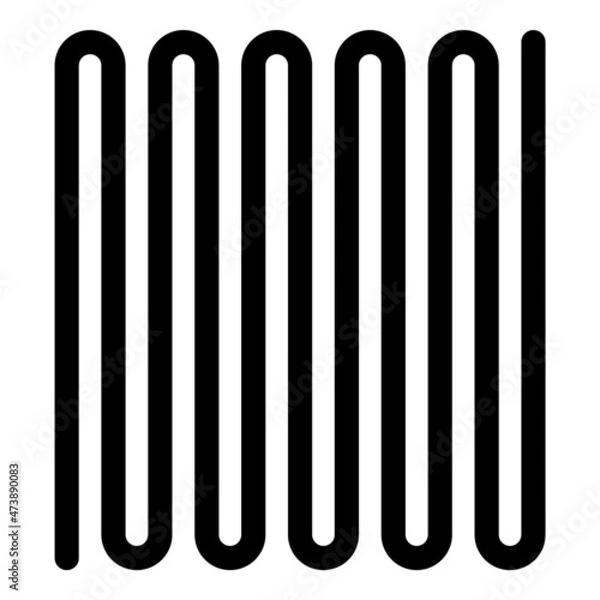 Fototapeta Abstract Zigzag Pipe Flat Icon Isolated On White Background