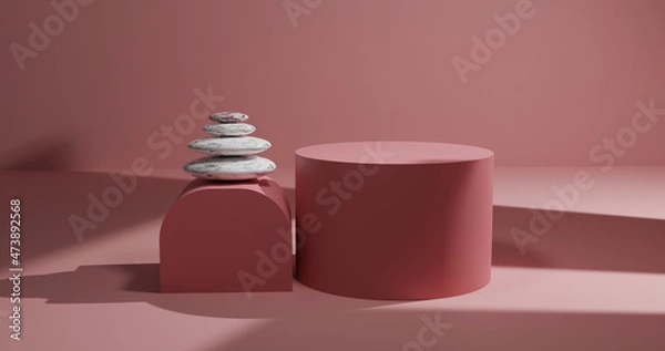Obraz Beauty product display podium with marble stones ,3d rendered premium image
