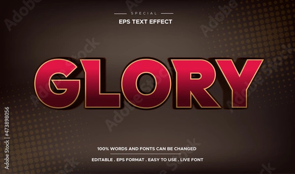 Fototapeta editable 3d glory text effect