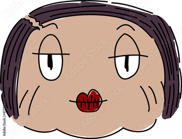 Fototapeta ラフに描いたブスなおじさんおばさんの顔