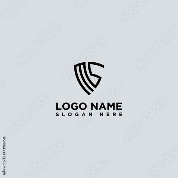 Obraz letter MS shield logo