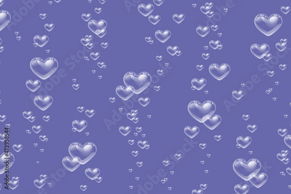 Fototapeta Heart bubbles in trendy color 2022 Very Peri color