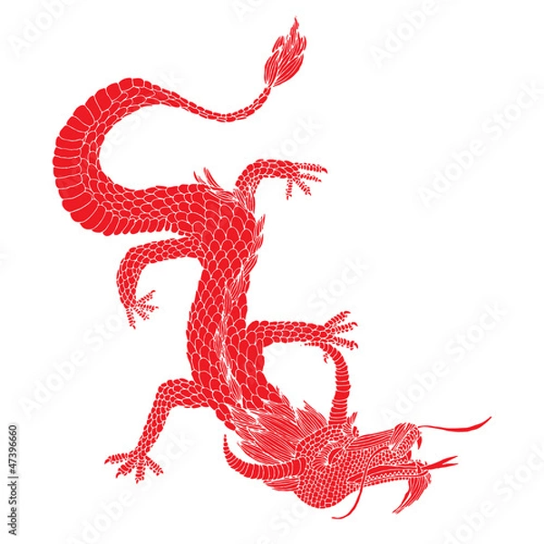 Obraz Chinese red dragon