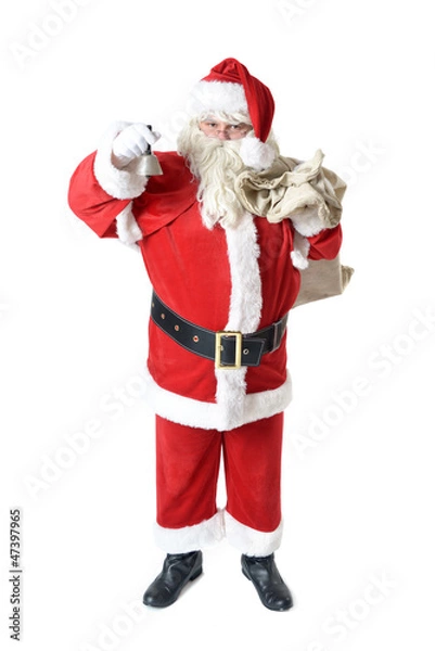 Obraz Weihnachtsmann mit Glocke und Sack