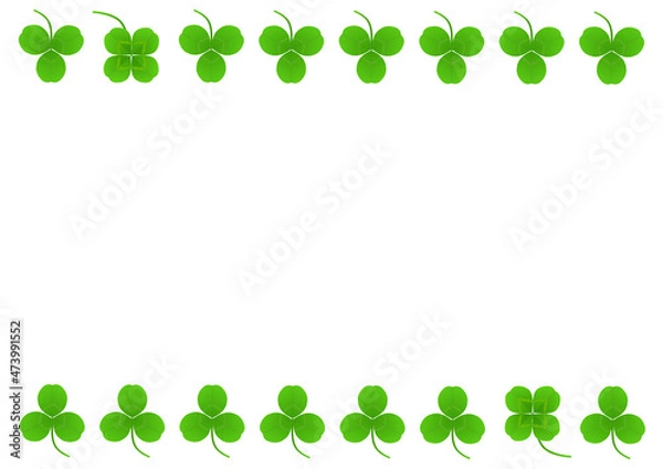 Obraz 三つ葉のクローバーと四つ葉のクローバーの背景