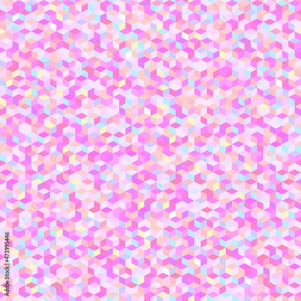Fototapeta Seamless mosaic pattern with trapeziums. Multicolored background. Geometric wallpaper of the surface. Print for polygraphy, shirts and textiles. Tiled texture. Doodle for works. Wrapping paper