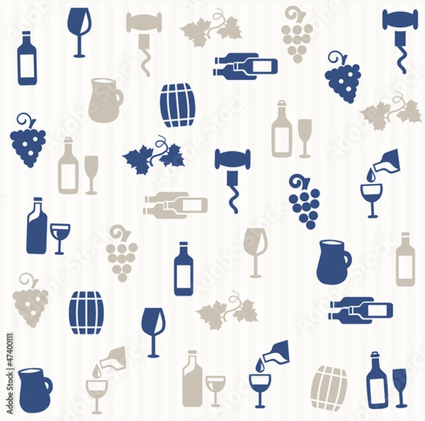 Fototapeta Wine seamless pattern