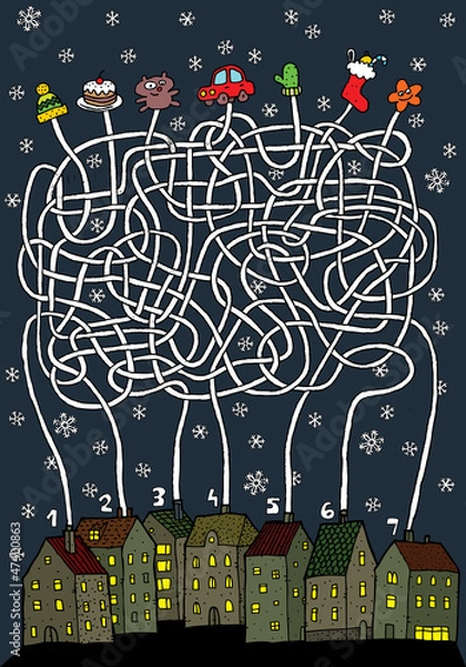 Obraz Christmas Maze Game