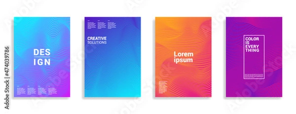 Fototapeta Minimal covers design. Colorful curve gradients. Cool modern background design. Future geometric patterns. Eps10 vector.