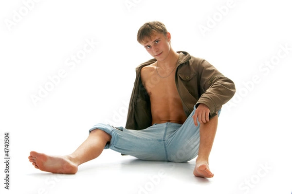 Obraz lad in jeans and jacket