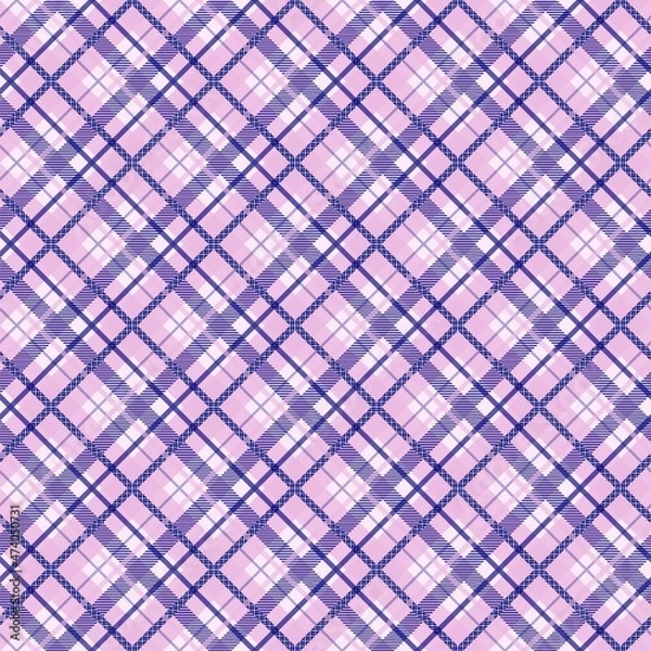 Fototapeta Pink Navy Blue Plaid Seamless Repeat Pattern