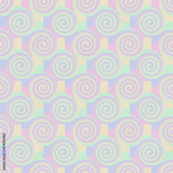 Fototapeta Abstract Blocked Swirl Seamless Repeat Pattern