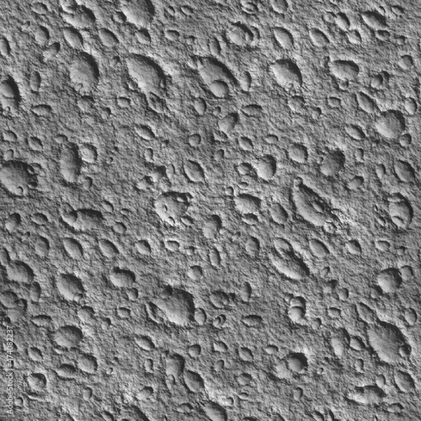 Fototapeta Seamless moon surface asteroid texture with craters