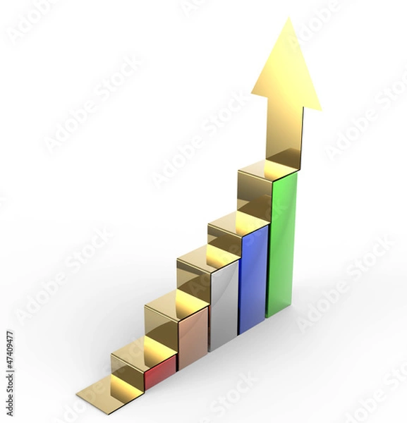 Obraz Business graph bar growth