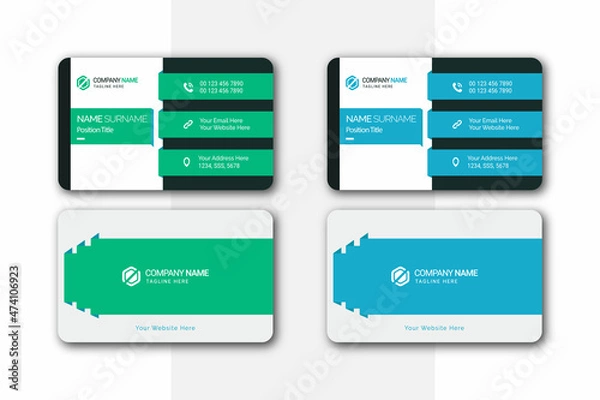 Fototapeta minimal, creative, clean, and modern business card design template for Business