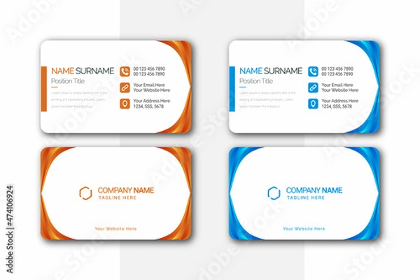 Fototapeta minimal, creative, clean, and modern business card design template for Business