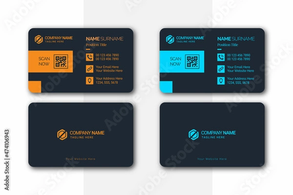 Fototapeta minimal, creative, clean, and modern business card design template for Business