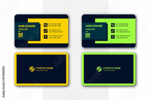 Fototapeta minimal, creative, clean, and modern business card design template for Business