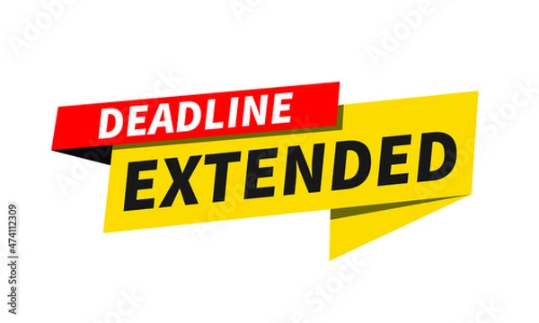 Fototapeta Deadline extended origami yellow paper bubble, vector design