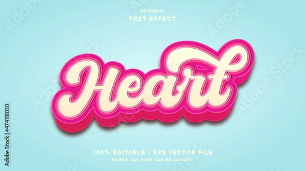 Obraz Heart Valentines Editable Text Effect