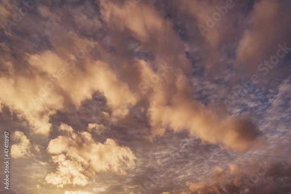 Obraz Amazing cloudscape on the sky at sunset time.