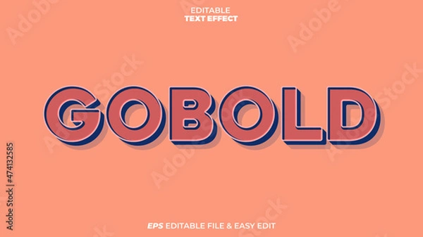 Obraz Gobold Retro Editable Text Effect