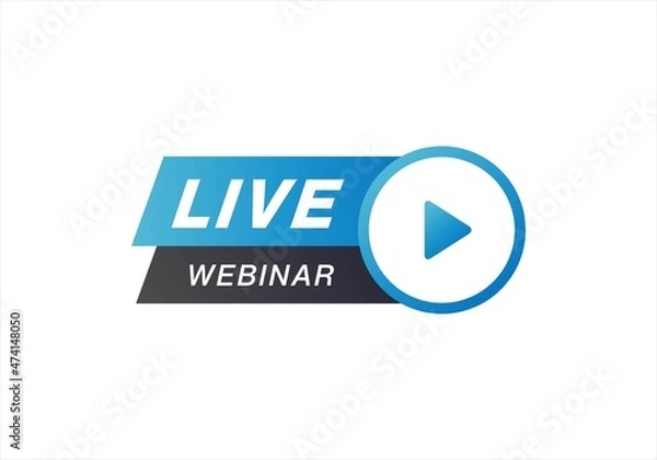 Fototapeta live webinar label graphic design element