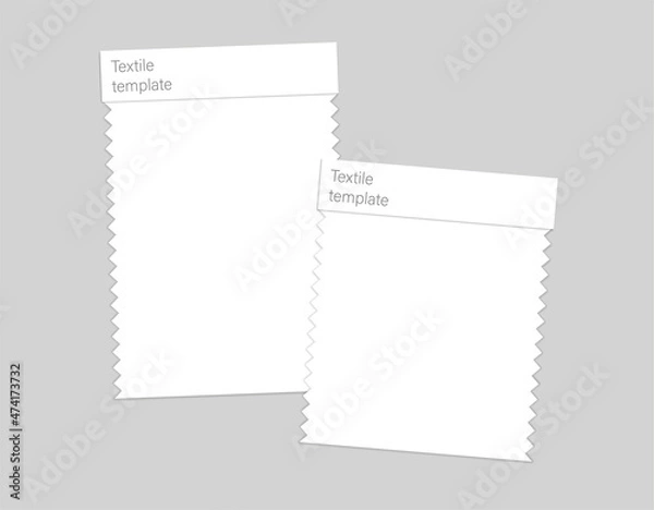 Fototapeta Textile swatches for your design. Two white Fabric samples. Mood Board Mockup. Vector Blank Template. EPS10.