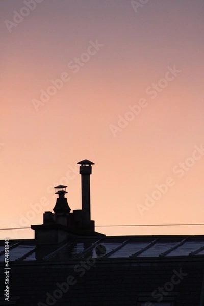 Obraz Cheminées sur toits parisiens