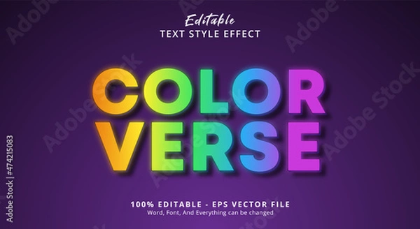 Fototapeta Color Verse Editable Text Effect