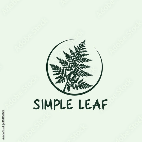 Obraz leaf  logo with circle combination