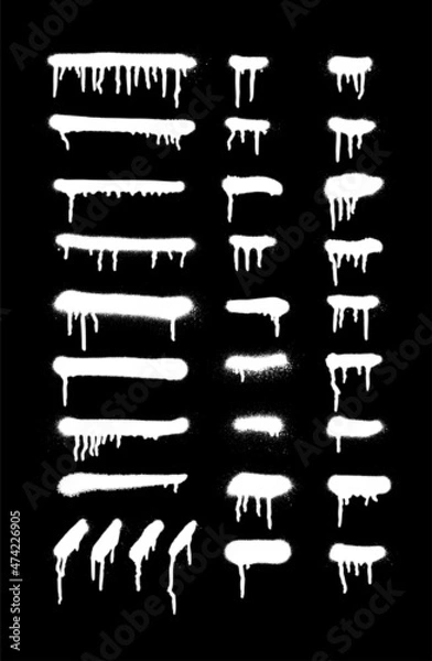 Obraz Graffiti spray dots and lines. splatter paint spray and smudge effect. shape set