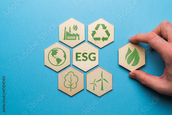 Fototapeta ESG or environmental social governance. The company development of a nature conservation strategy.