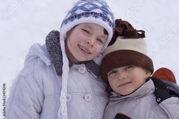 Obraz children on snow