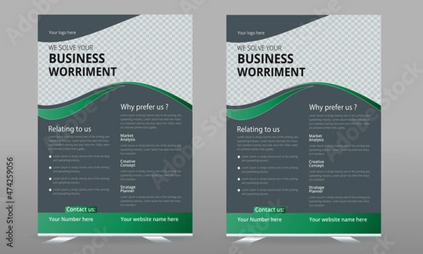 Fototapeta Business abstract vector template,poster flyer pamphlet flayer cover design layout space for photo background,Business flyer template.