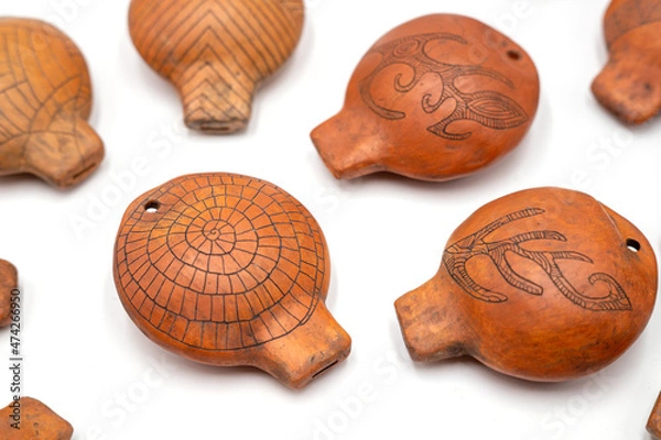 Obraz Isolated photos of ceramic ocarina