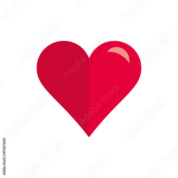 Fototapeta Vector heart. Styled shape. Simple beautiful design. Love illustration. Heart symbol. Valentines. Rounded. Significant other decorative heart. Flat design illustration.