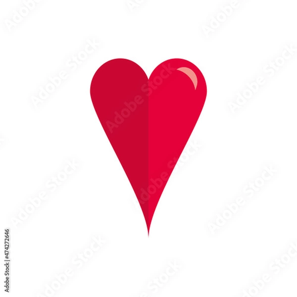 Fototapeta Outstretchedvector heart. Styled shape. Simple beautiful design. Love illustration. Heart symbol. Valentines. Rounded. Significant other decorative heart. Flat design illustration.