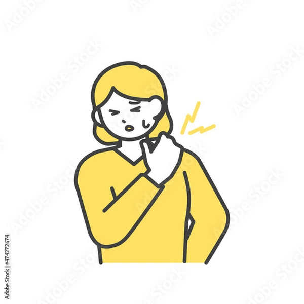 Fototapeta 肩こりに悩む女性のイラスト素材