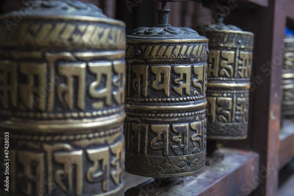 Obraz Prayer wheels Nepal