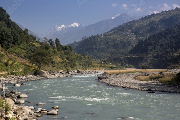 Obraz River Manaslu trekking