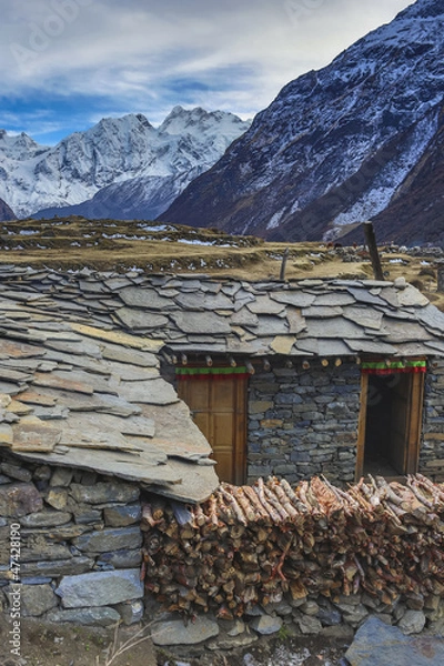 Obraz Samdo, manaslu, himalaya