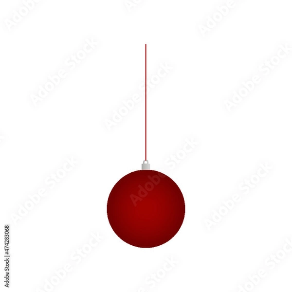Obraz Julekugle / Red christmas ball, Vector