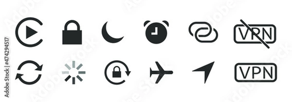 Fototapeta Set icons for phone for stock. Vector illustration