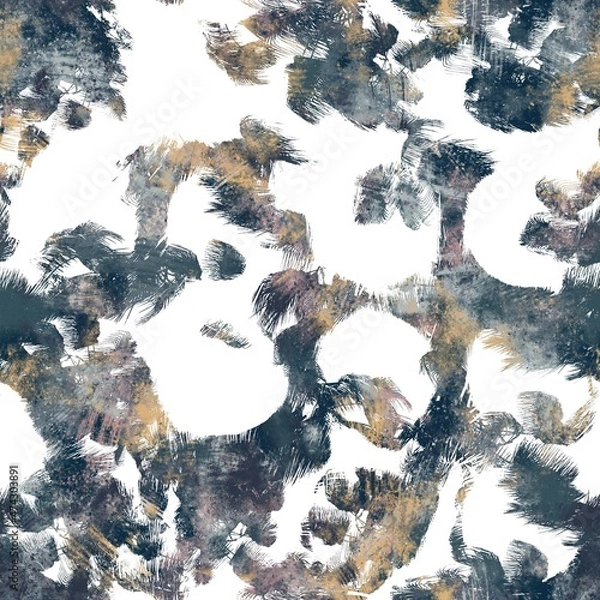Fototapeta Seamless neutral and white grungy classic abstract surface pattern design for print. High quality illustration. Monochrome earth colored design with white pattern design overlay. Repeat graphic swatch